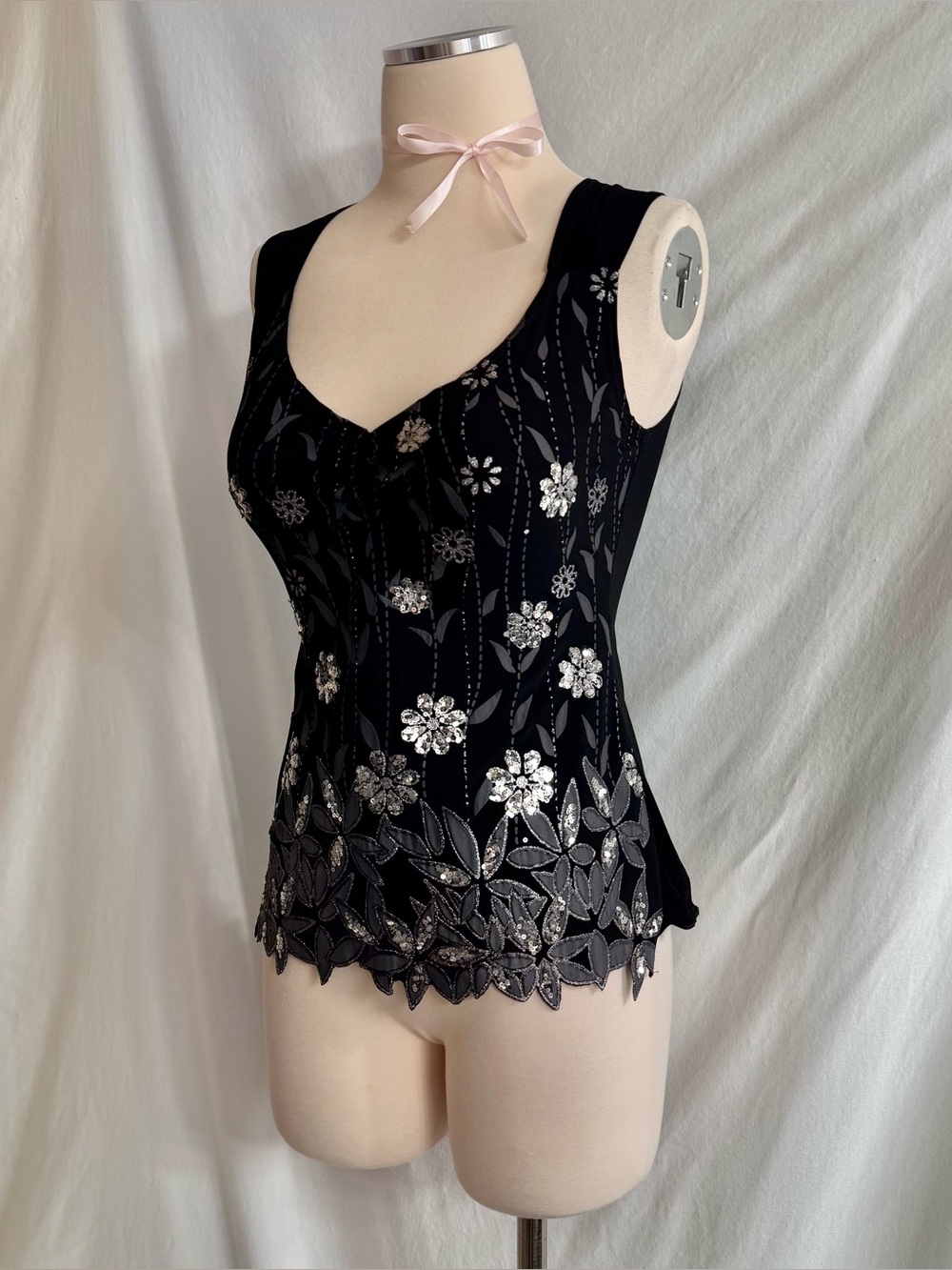 Vintage Y2K Black Glitter Fairy Top - Picture 3 of 6